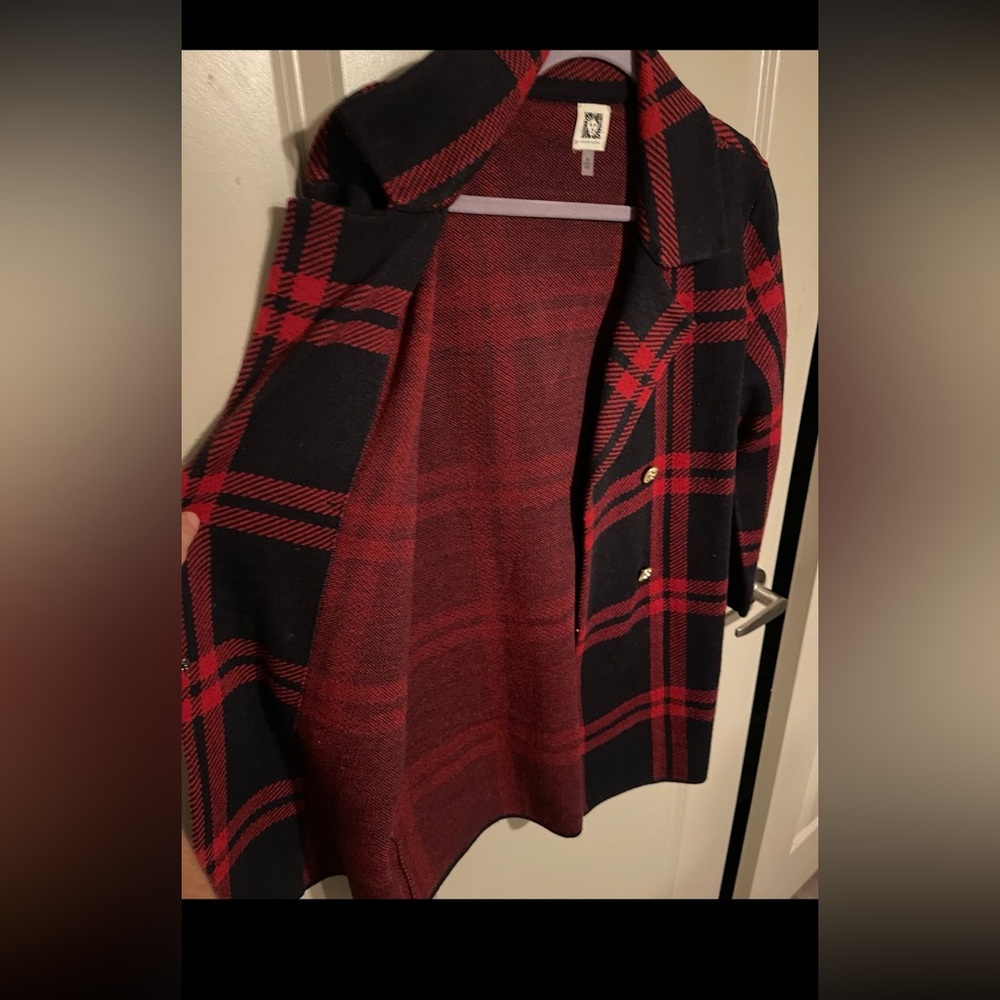 Anne Klein Red and Navy Blue Jacket - M - Picture 4 of 4